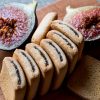 Fig Cookies With Fruits On Wooden Surface.